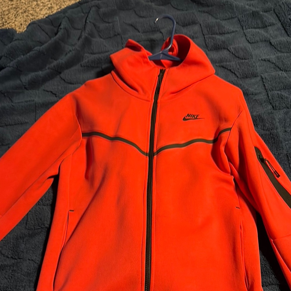 Nike Tech Red Zip-Up Hoodie